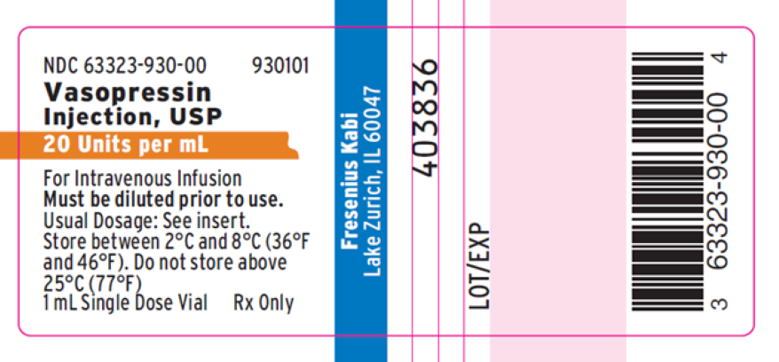 B. Image of US-Authorized Vasopressin Injection, USP, 20 units mL, Inner Vial Label.png