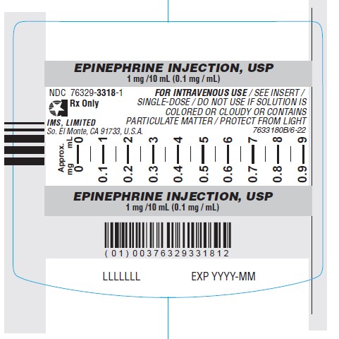 Image d’Épinéphrine injectable USP autorisé aux États-Unis, Étiquette intérieure 