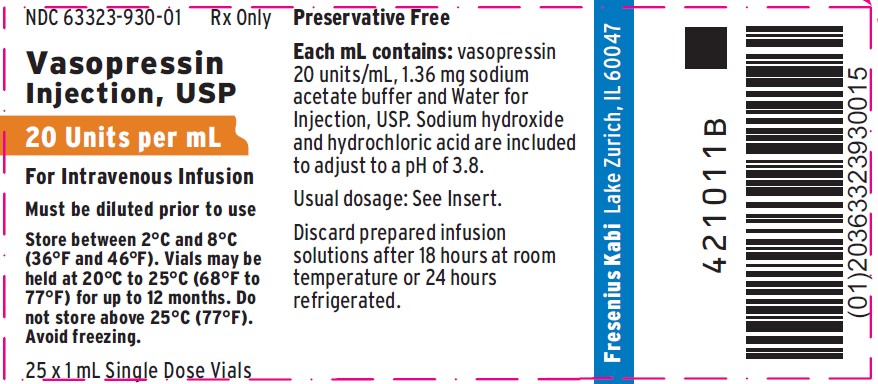 C. Image of US-Authorized Vasopressin Injection, USP, 20 units/mL, Outer Carton Tray Label