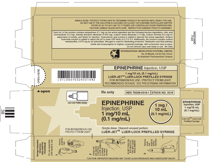 Image d’Épinéphrine injectable USP autorisé aux États-Unis, Étiquette extérieure (emballage) 