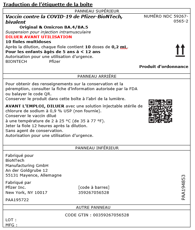 Texte de l'ettiquette de la boite