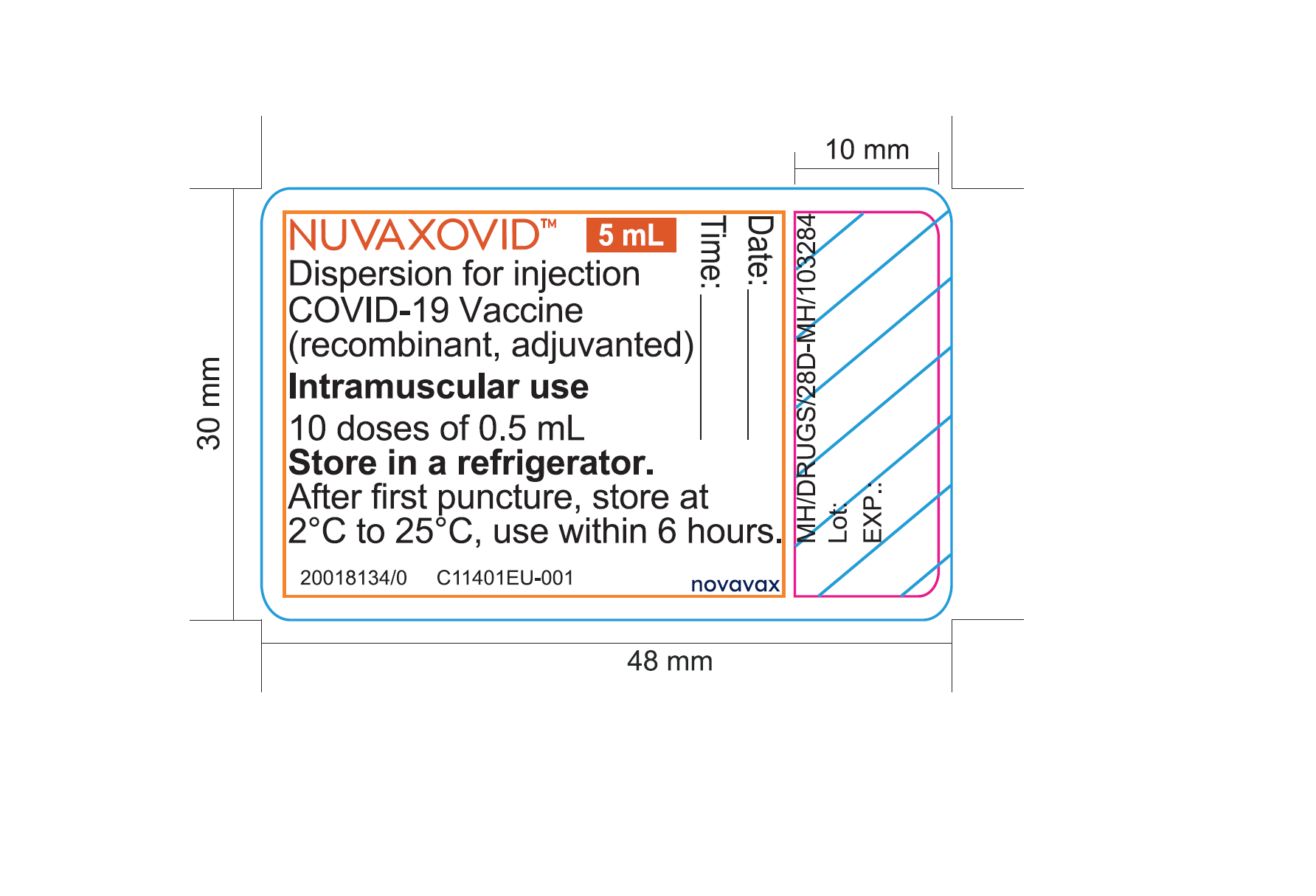 Vial label for NUVAXOVID