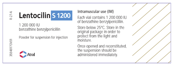 Lentocilin S 1200; 1 200 000 IU / 4 mL, Vial Label