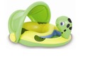 Ticklish Turtle Sunshade Float, Baby Boat: Yellow and green turtle-shaped inflatable float