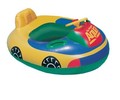 Toddler Race Boat: Automobile décor and yellow boat-shaped inflatable float
