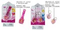 Centura Brands Disney® Princess Lip Gloss Watch, and Lip Gloss Keychains with text indicating to remove and discard stickers