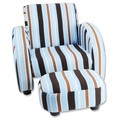 107009 fauteuil de Tissu rayé brun et bleu max fauteuil