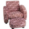 107011 fauteuil velours zébré rose et brun fauteuil