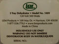 LEM dehydrator label - Version 2
