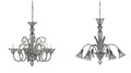 9150 Guilia chandelier (small, smoke) and 9155 Giselle chandelier (smoke)