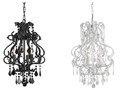 9062 Valentina chandelier (small, black) and 9063 Valentina chandelier (small, white)