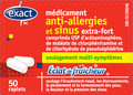 Médicament anti-allergies et sinus extra-fort de marque Exact (50 caplets)