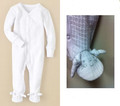 No de style U1733P0016 – Pyjama blanc texturé avec des oreilles de lapin nouées