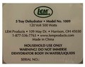 LEM dehydrator label – version 1