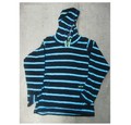 Boys' terry sweater, black and blue stripes