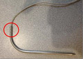 Les sondes rappelées ont seulement deux indentations à l'endroit ou elles sont liées au câble tressé