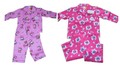 Ensemble de pyjamas en flanelle pour fille – singe rose et hibou rose