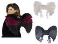 Fun World Fantasy Feather Wings in burgundy and black, white, and black