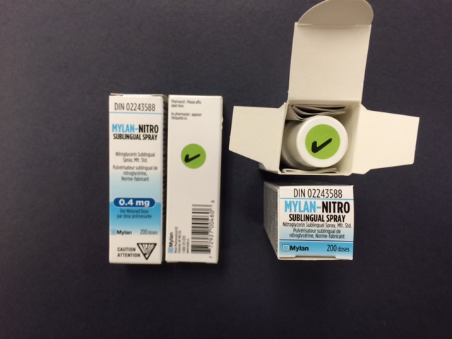Vaporisateur sublingual Mylan-Nitro, 0,4 mg par dose prémesurée - Produit non affecté est maintenant disponible