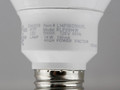 Location of item number and date code on the plastic housing of the light bulb