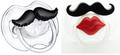 PMR/Moustache rugueuse et PMHRL/Moustache noir avec des lèvres rouge