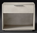 Smythson Shagreen open nightstand in dove and pewter
