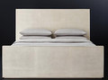 Smythson Shagreen bed with footboard in dove and pewter