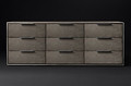 Smythson Shagreen nine drawer dresser in smoke and steel