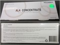 Be balance 'ALA Concentrate'. Package of 5 x 10 mL ampoules. Front and back label.