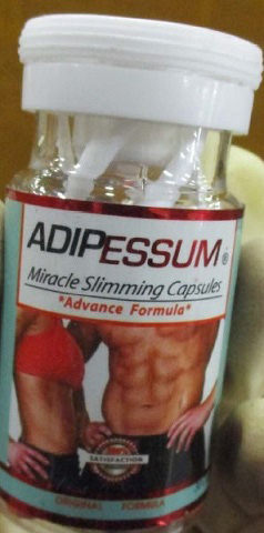 Adipessum Miracle Slimming capsules – étiquette affichée sur le devant