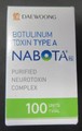 Nabota (l’étiquette du produit indique qu’il contient de la toxine botulinique de type A) 
