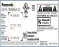Panasonic 55-inch LCD Television back label