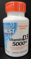 Vitamin D3 5000 IU de Doctor's Best (bouteille de 180 gélules)