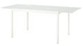 GLIVARP frosted white extendable dining table (with extension piece pulled out)