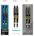 Top view of skis from 2014, 2015, 2016, 2017 and 2018.