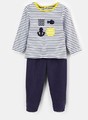 Obaïbi brand two-piece pyjama set with ocean designs. Model number 89880