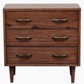 Mid-Century three-drawer accent chest in a brown finish (model DS-D146-002)