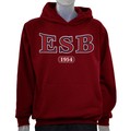 Red hooded sweatshirt, model #383