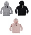Fluffy torn hoodie for kids-Nununu (model NU2320) with a drawstring at the neck