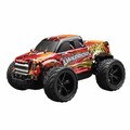 Road Warrior Remote Control Truck- red, yellow and orange design with "Warrior" written across the side.