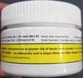 Image of the incorrect product label (WeedMD Ghost Train Haze Pre-Roll Dried Cannabis) that was printed in error with incorrect cannabinoid values.