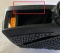 Location of model number "ZTR02" on affected pedals 