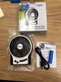 Trusted USB Rechargeable FAN 5 inch/3 speed Fan 831 with battery and charging cable.