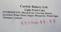 Light Fruit Cake de Carlyle Bakery Ltd.