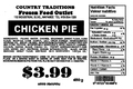 Country Traditions Frozen Food Outlet Chicken Pie