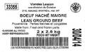 Viandes Lauzon brand Lean Ground Beef - Label