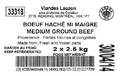 Viandes Lauzon brand Medium Ground Beef - Label