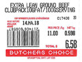 « Extra Lean Ground Beef Club Pack 10GFAT/100GSERVING » - Format variable