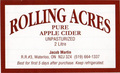 Rolling Acres: Pure apple cider - Unpasturized - 2 Litre