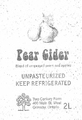 Two Century Farm Pear Cider Unpasteurized 2 Litres